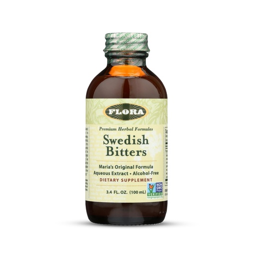 [BRSWIYQLA54BCEDE] Flora - Swedish Bitters for Digestion, Alcohol-Free Bitters Help Bloating & Digestion, Maria's Original Formula Aqueous Extract, Vegan, Kosher, Non GMO, 3.4-fl. oz. Glass Bottle