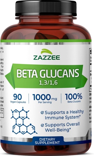 [BRSW2GQ2BYBBGYLH] Zazzee Ekstra Kekuatan 1,3 / 1.6 Beta Glurans, 1000 mg, 100% konsentrasi, 90 Vegan Kapsul, Mendukung Sistem kekebalan kesehatan, 100% Vegetarian, All- Natural dan Non-GMO