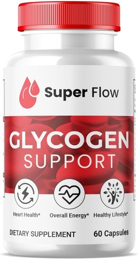 [BRSRAAQHAAIQIADF] (1 Paket) Super Flow Glycogen, SuperFlow Glycogen Dukung Capsules, Glyco Optimizer Formula, Natural Blood Vessel Cleaner, Premium Super Flow Glycogen Dukungan (60 Capsules)
