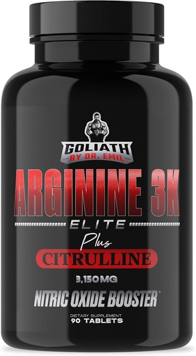 [BRSRAGL6B4JRG3T4] Dr. Emil - Elite L Arginine (3150mg) + L- Citrulline Υψηλότερη Δόση - Συμπλήρωμα νιτρικού οξειδίου για την Αγγειότητα, την Αντοχή και την Υγεία της Καρδιάς (AAKG και HCL) - 90 δισκία