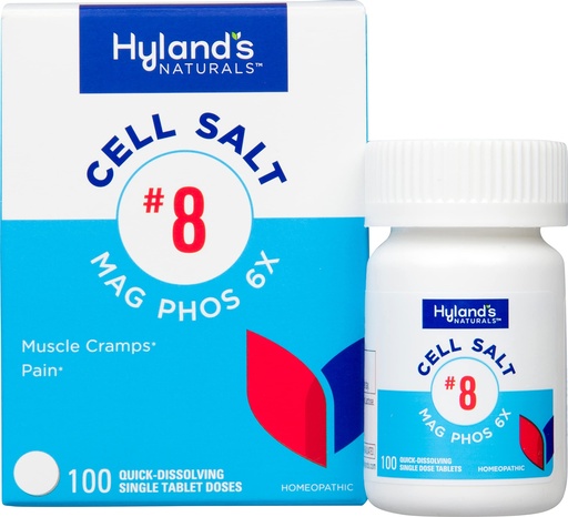 [BRSRMZL6OIFG2CTL] Hyland's No. 8 Cell Salt Mag Phos 6X, PMS Relief, Natural Homeopathic Relief of Menstrual Pain and Muscle Cramp Symptoms, Muscle Relaxer, Quick Dissolving Tablets, 100 Count