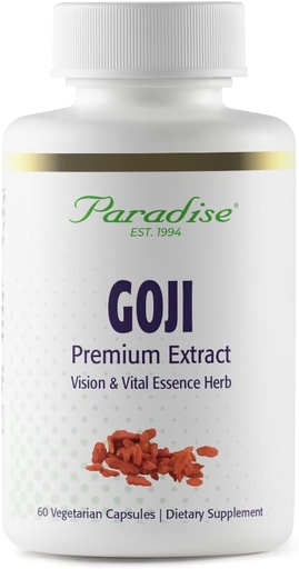 [BRSWIGT6BYCAGADK] Extrait de Goji d'herbes paradisiaques, essence vitale, peau, yeux, soutien corporel, végétalien, sans gluten, non OGM, 60 capsules végétariennes de comte