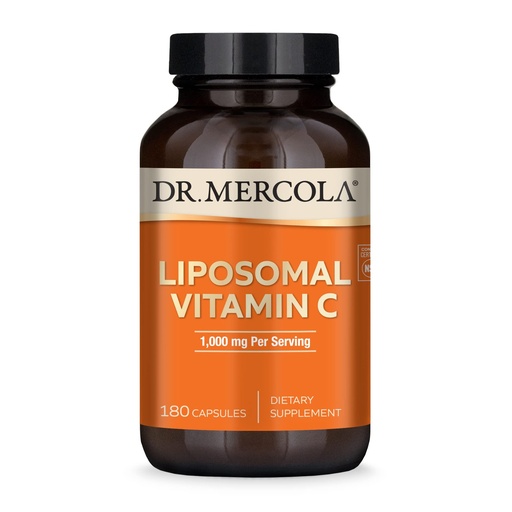 [BRSWIGAPAV6WYEA3] Dr. Mercola Liposomal Vitamin C - Brain, Heart, Eye & Immune Support - Provides 1,000 mg of Bioavailable Vitamin C - Non-GMO, Gluten-Free & Soy-Free - 180 Capsules (90 Servings)