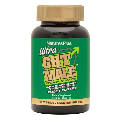 [BRSWIFD7ORYBGH3O] NaturesPlus Ultra GHT Male Extended Release Bilayer Tablets - 90 Vegetarian Supplements - Maximum Strength Natural Testosterone & Human Growth Hormone Boost- Gluten-Free - 30 Servings