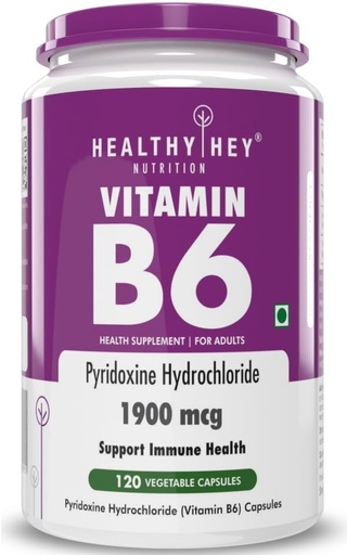 [BRSRAGQROANGYYAU] Vitamin B6 Pyridoxine -120 Veg. Capsules