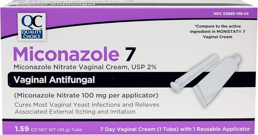 [BRSWIYY7PINAMYDG] Quality Choice Miconazole Nitrate 2% 7 Day Vaginal Antifungal Cream, 1.59 Ounces (45g)