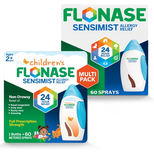 [BRSWY237B4MA233U] Flonase Sensimist Allergy Relief Nasal Spray for Adults and Kids - 120 Sprays Total (2 Bottles of 60 Sprays Each)