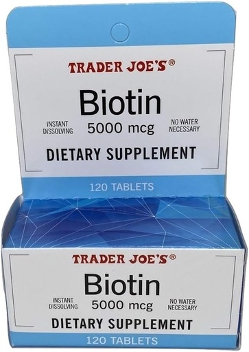 [BRSWYC3QPIHW2D3A] Trader Joe's Biotin 5000 mcg Dietary Supplement