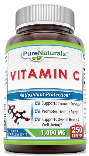 [BRSWGEL4PN7BY2TU] Pure Naturals Vitamin C, 1000 mg 250 Tablets -Supports Immune Function* -Supports Overall Health & Well-Being* -Promotes Healthy Aging*