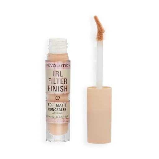 [BRSRMAY6CQJRACTA] Revolution, IRL Filter Finish Concealer, Full Coverage, Oil-Free, Long-Lasting & Lightweight Formula, Infused with Hyaluronic Acid, Vegan & Cruelty-Free, C7, 0.21 oz