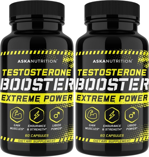 [BRSW2ZAYDIGQAEQ4] Testosterone Booster per a homes - Male Enhaning suplementari amb Horny Goat Weed & Tongkat Ali - Constructor Mucleu Augment Pils - Test Booster Natural Spher, Energia, Stamina, Libido (2AC PK)