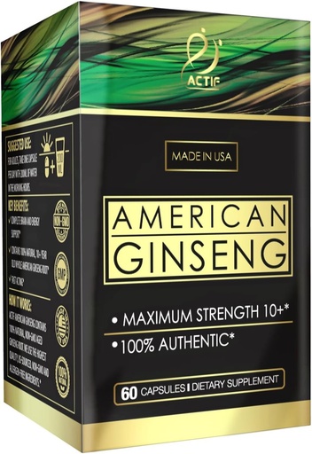 [BRSWGZY3A4JWE3LZ] Actif American Ginseng - 100% autentico 10 anni vecchio Ginseng, non OGM, 500mg - Made in Italy