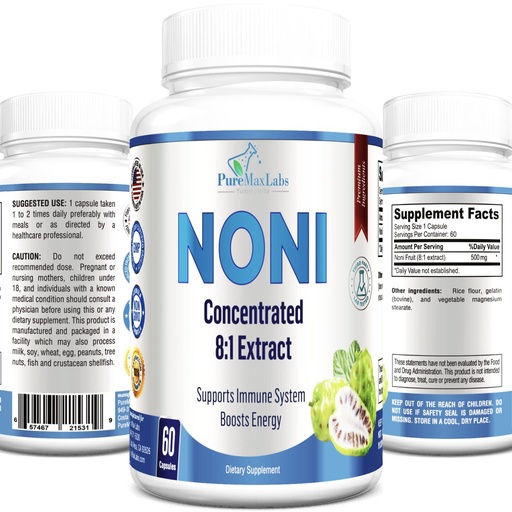 [BRSRMBA3BAMWGC3B] YUMMYVITE Noni Capsules - Noni Fruit Extract, (Morinda Citrifolia), Immune Support - 60 Capsules