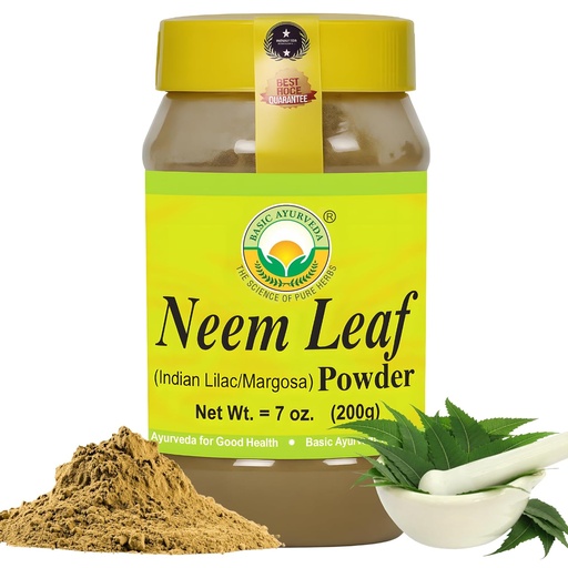 [BRSRO2YECMMRADQ4] BASIC AYURVEDA Neem Leaf Powder 7.05 Oz (200g) ... Pure & Natural Herbal Supplement for Skin, Hair & Wellness...