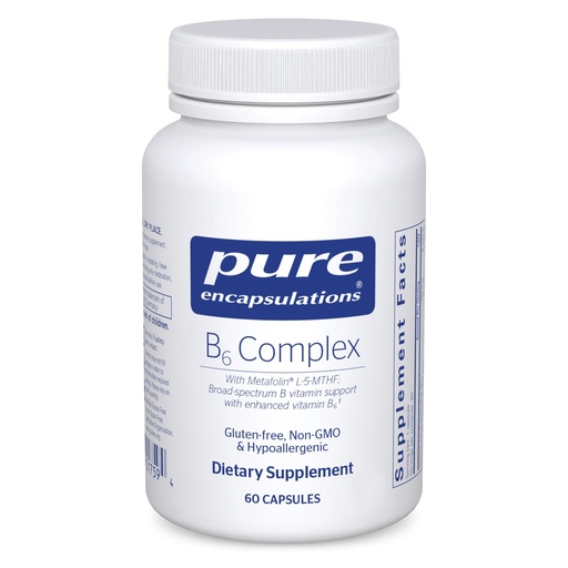 [BRSWGFD4BEJQEGT6] Pure Encapsulations B6 Complex - Supports Nervous System & Brain Health* - Includes B Vitamins - Contains Enriched Vitamin B6 - Non-GMO & Gluten Free - 60 Capsules