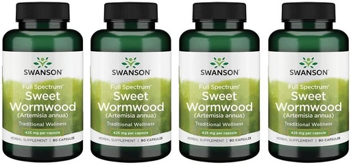 [BRSWGZIDOEAW2DLV] Swanson Sweet Wormwood - May Promote GI Gut Health, Microbial Balance & Digestive Health Support - Herbal Supplement with Artemisininin - (90 Capsules, 425 mg cada uno) 4 Pack