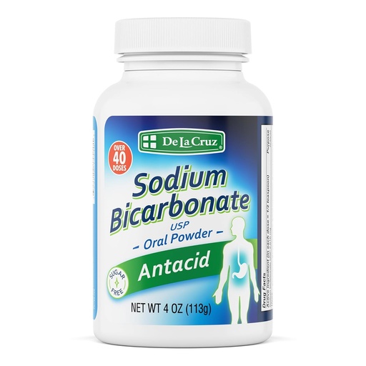 [BRSWIYD6A4MGCCI7] De La Cruz Pure Sodium Bicarbonate Powder – Baking Soda & Baking Powder Aluminium Free Antacid for Heartburn & Indigestion – Packed in USA – 4 OZ.