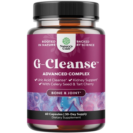 [BRSWKHY5DMCRG3TZ] Natures Craft G-Cleanse Uric Acid Supplement - Uric Acid Cleanse for Joint & Kidney Support - Kidney Cleanser with Chanca Piedra, Tart Cherry Extract, Celery Seed Extract Capsules - 60 Count