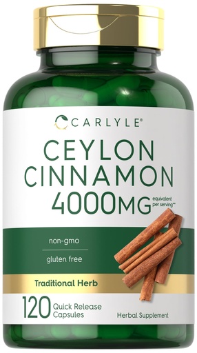 [BRSROYD4C4OREFI3] Carlyle Ceylon Cinnamon Capsules | 120 Count | Non-GMO & Gluten Free Supplement