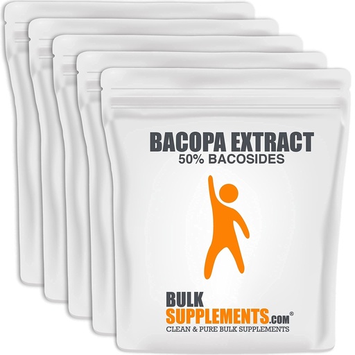 [BRSWGHYKDMPB6EI4] BulkSupplements.com Bacopa Extract Powder - Bacopa Monnieri Supplement, Herbal Supplement - Vegan & Gluten Free, 500mg per Serving, 5kg (11 lbs) (Pack of 5)