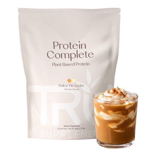 [BRSW2ALYOUAWEH3B] TRU Supplements Plant Based Protein Powder, BCAA, EAA, 20g Vegan Brown Rice & Pea Protein, 100 Calories, 27 Vitamins, No Artificial Flavors 25 Servings 25 Servings (Dulce De Leche)