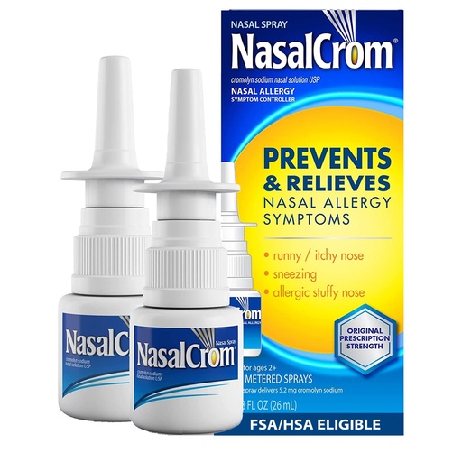 [BRSWGGTQCAHQAFAU] NasalCrom Nasal Spray Allergy Symptom Controller | 200 Sprays | .88 FL OZ (2 Pack)