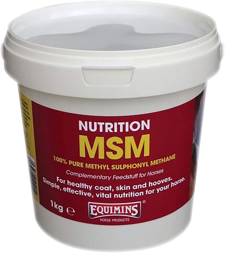 [BRSWI2QLCAAROELA] MSM (Methyl Sulphonyl Methane), Equimins, Horse Nutrition, Joints & Soundness, 1.0kg