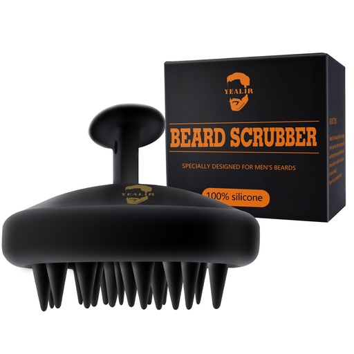 [BRSROHYBOYMRS2TU] Beard Brush for Men, Silicone Beard Scrubber, Deep Cleans, Hair & Beard Exfoliator Helping Beard Shampoo Better Clean the Beard, Good Helper for Beard Oil - Eco & Reusable