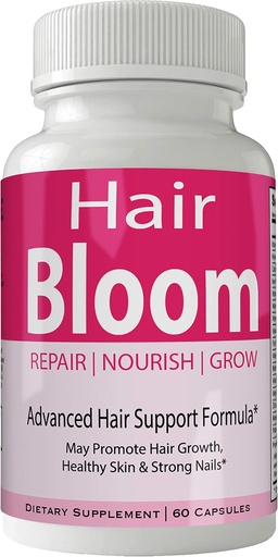 [BRSWYZ3QBAJROHQV] Hair Bloom Hair Growth Pills Skin and Nails Supplement - Advanced Unique Hair Growth Vitamins and Minerals with Biotin - Gluten Free 60 Capsules