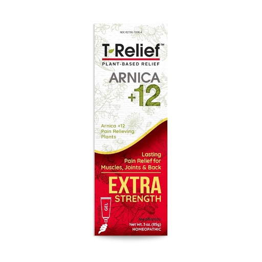 [BRSWYZDRCUDQMFY2] MediNatura T-Relief Extra Strength Gel Arnica +12 Natural Relieving Actives for Back Pain Joint Soreness Muscle Aches & Stiffness Whole Body Fast Acting Relief for Women & Men - 3 унции