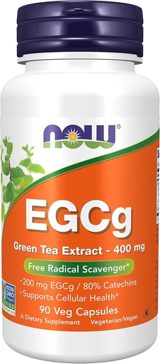 [BRSWIYQRBMHRSALG] Now Supplements, EGCg Green Tea Extract 400 mg, Free Radical Scavenger*, 90 Veg Capsules