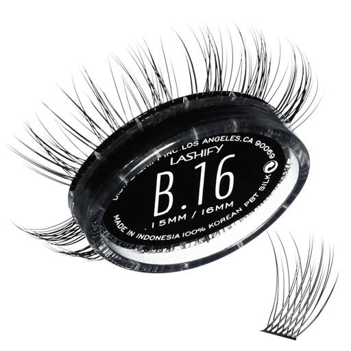 [BRSRMGQRAEGR6G3L] Lashify Bold 16mm Gossamer Eyelash Extensions Refill, Black, DIY False Lashes for a Natural Look