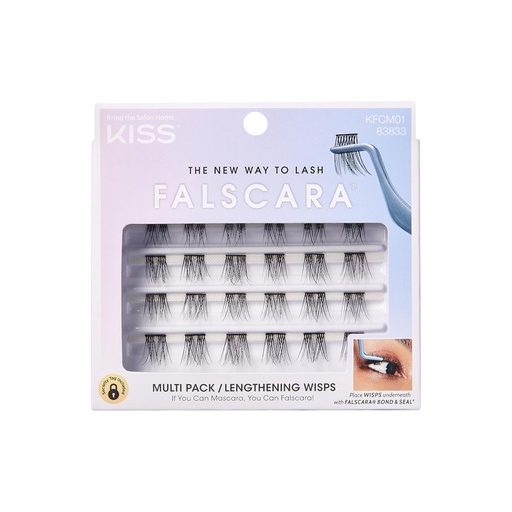 [BRSWYAIYCMOWADQ4] KISS Falscara DIY Eyelash Extension Lengthening Wisps - Featherlight Synthetic Reusable Artificial Eyelashes Multipack of 24 Mini Lash Clusters for that Authentic Eyelash Extension Look