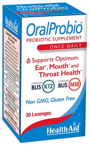 [BRSWIAI7BYOWE3TO] HealthAid OralProbio – BLIS K12 & M18 Oral Probiotic Lozenges – Supports Oral & Throat Health and Fresh Breath – Once Daily, Peppermint Flavor, Vegan**