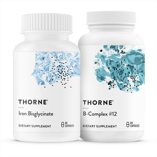 [BRSROATRAENRA3DP] THORNE - Nutrient Essentials Duo - Iron Bisglycinate & B-Complex #12 for Energy Support and Blood Building - 60 Servings