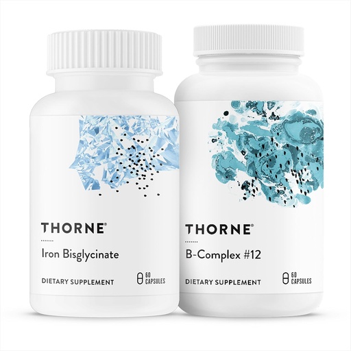 [BRSROATRAENRA3DP] THORNE - Nutrient Essentials Duo - Iron Bisglycinate & B-Complex #12 for Energy Support and Blood Building - 60 Servings