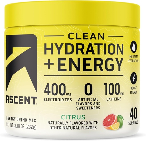 [BRSRAAYPOUCA2GQV] Ascent Citrus Hydration Plus Energy, 8.78 OZ