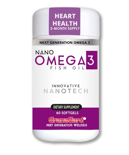 [BRSRAGT4C4NAMHTV] Granagard Nano Omega 3 Supplement for Women and Men – Fish Oil Softgels with Nanotechnology – High Potency EPA DHA Capsules – No Aftertaste – Easy to Swallow – 60 Count Bottle