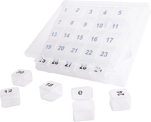 [BRSROGIRPMOQOHI3] 30 Day Pill Organizer, Portable Pill Squeeze to Open, Large Once a Day for Travel, Monthly for Vitamins, Medicine, Supplements (Clear)