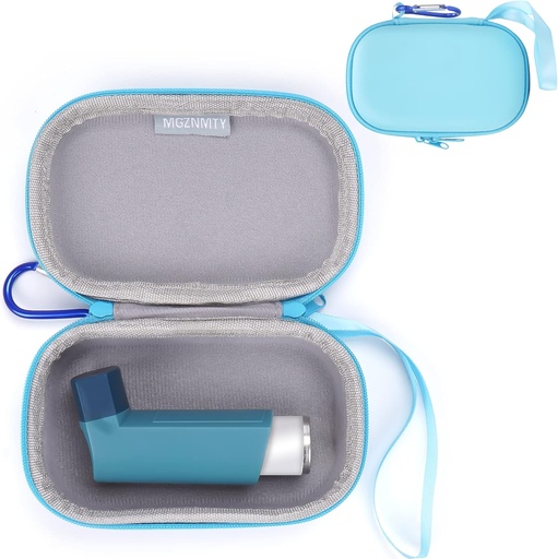 [BRSRMC33C4AQAHLF] MGZNMTY Asthma Inhaler Holder Case, Storage and Travel Handy Inhaler Case for Adults and Kids (ONLY CASE) (Blue)