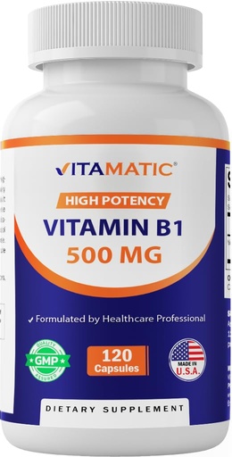 [BRSWYAY3CQNGYH33] Vitamatic Vitamin B1 (Thiamine) 500mg, 120 Capsules