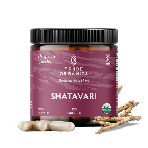 [BRSROYI5O4HWM2QY] TRIBE ORGANICS Organic Shatavari Herbal Supplement - Hormonal Balance | Women’s Reproductive Health | Lactation | Immune & Inflammatory Support - Non-GMO USDA Organic 120 Vegan Capsules