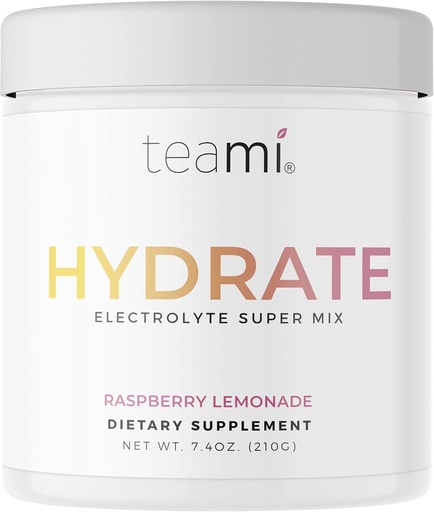[BRSW2FAPOYNGYEYZ] Teami Electrolytes pulver - Hydration Kalsium, Magnesium, Kloride og Kalium Supplement 45 porsjoner, Hydrate Electrolyte pulver Blande med vitaminer og mineraler - Energi ketoner Drikke, Keto Electrolytes