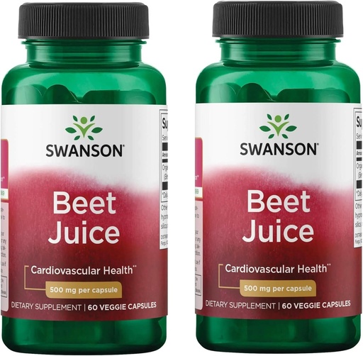 [BRSRMEIFOAAQY3DL] Swanson fabriqué avec du gel de jus de betterave biologique séché 500 Milligrammes 60 Capsules de légumes (2 Pack)
