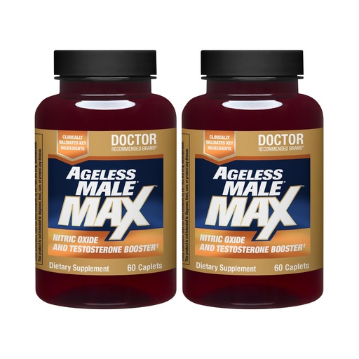 [BRSWGELROACQA232] Ageless Male Max Total Testosterone Booster Supplement for Men, 120 Caplets