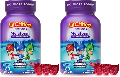 [BRSRAY3RA4OREHLK] L'il Critters PJ Masks Melatonin Gummy Supplements, 60 Gummies (Pack of 2)