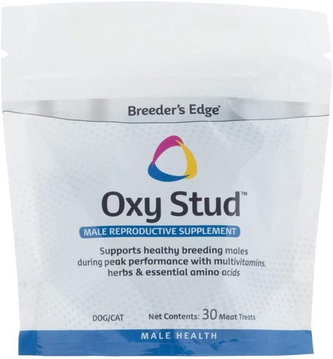 [BRSWIZIPCR4AYHTK] Breeder's Edge Oxy Stud- Male Performance Supplement- 30ct Meat Treats