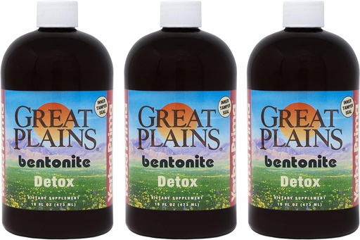 [BRSWIYYMOJ4GYDLK] Yerba Prima Great Plains Bentonite Clay - 16 oz (Pack of 3) - Natural Internal Liquid Clay Cleansing Supplement