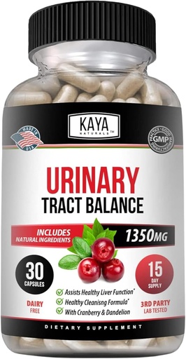 [BRSRMZI2BUJRO3Q7] Kaya Naturals - D-Mannose - Urinary Tract UT Cleanse & Bladder Health - Made with Cranberry, Hibiscus & Dandelion Root - D Mannose Capsules Cranberry Supplement - 30 Veggie Capsules