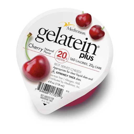 [BRSWGYYBCMPWO23P] GelaTein Plus Cherry: 20 gramów białka. Idealny do czystej diety płynnej. Świetna przekąska przed lub po treningu. (Opakowanie zawierające 36)